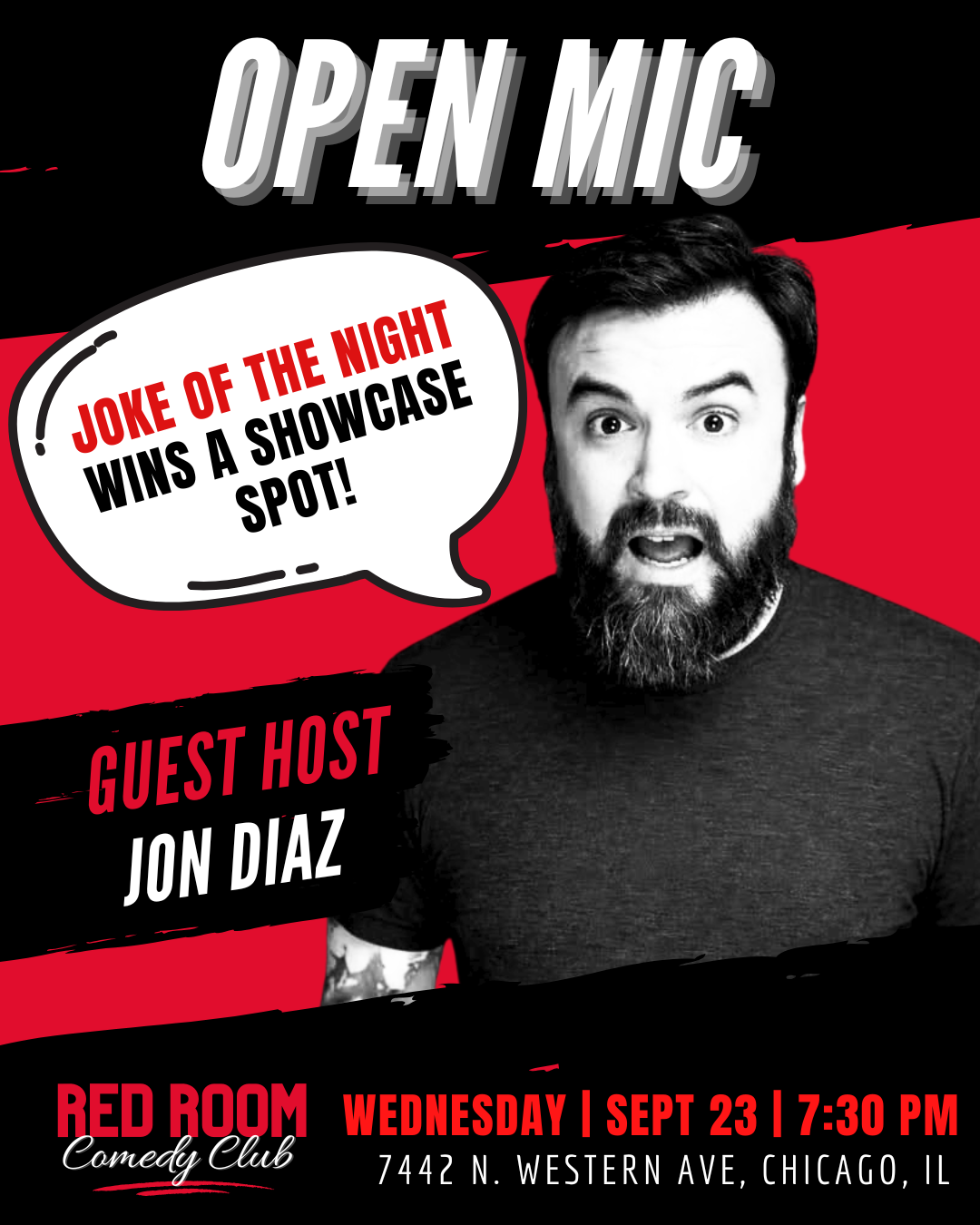 RED ROOM OPEN MIC at RED ROOM Comedy Club