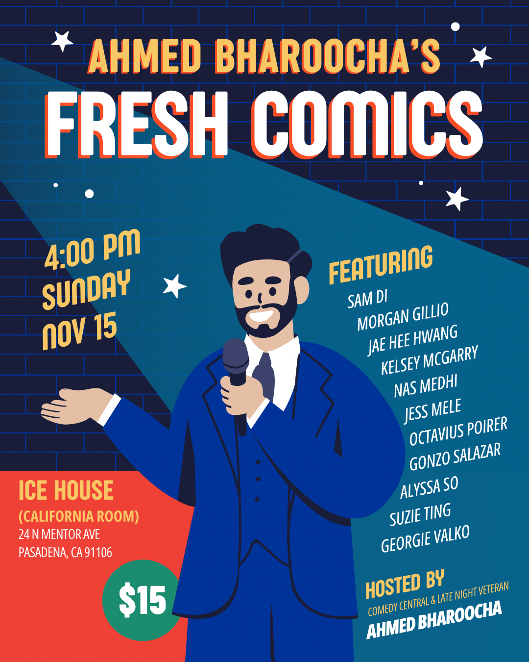 Ahmed Bharoocha’s Fresh Comics at The Ice House