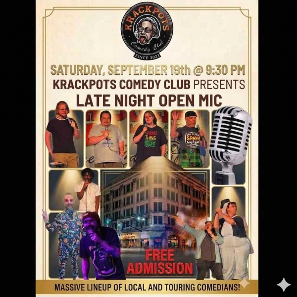 Late Night Open Mic at Krackpots Comedy Club