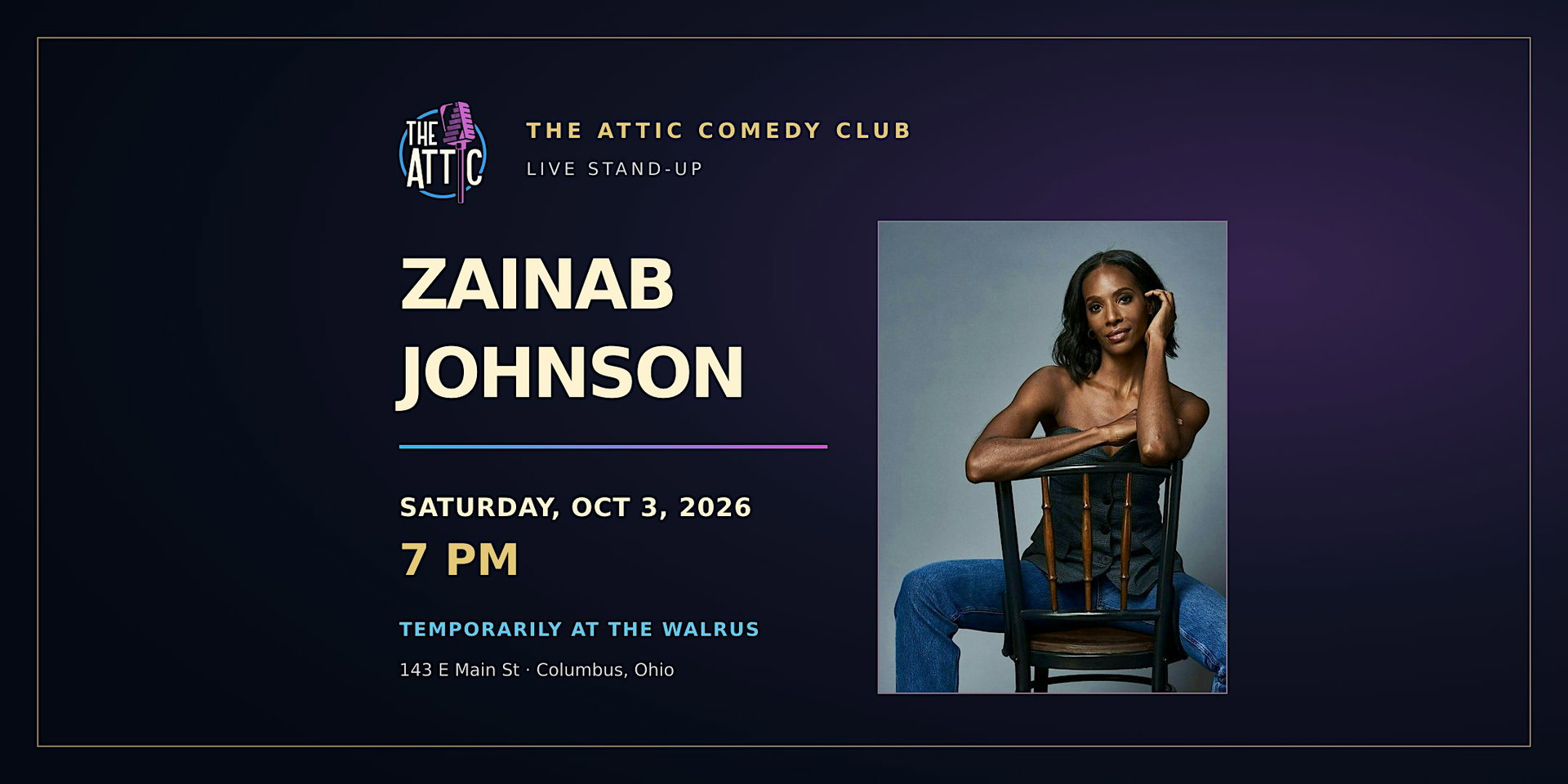 Zainab Johnson at The Attic Comedy Club