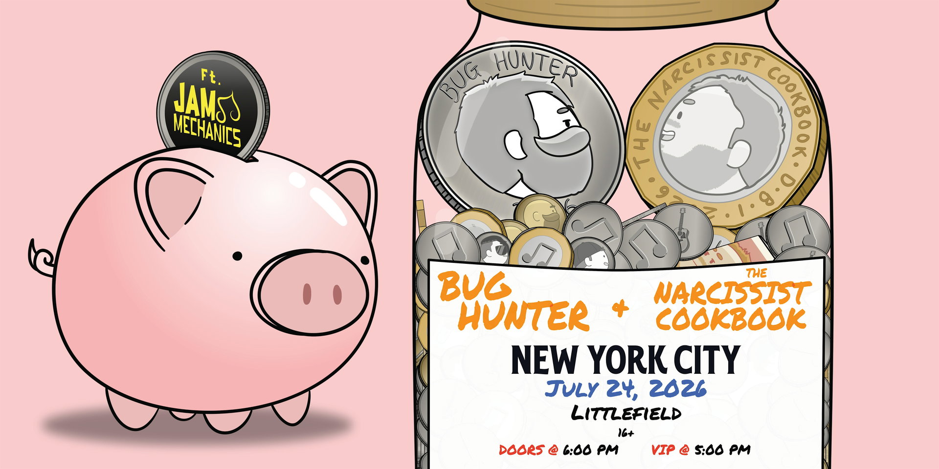 Bug Hunter / The Narcissist Cookbook + Jam Mechanics at Littlefield