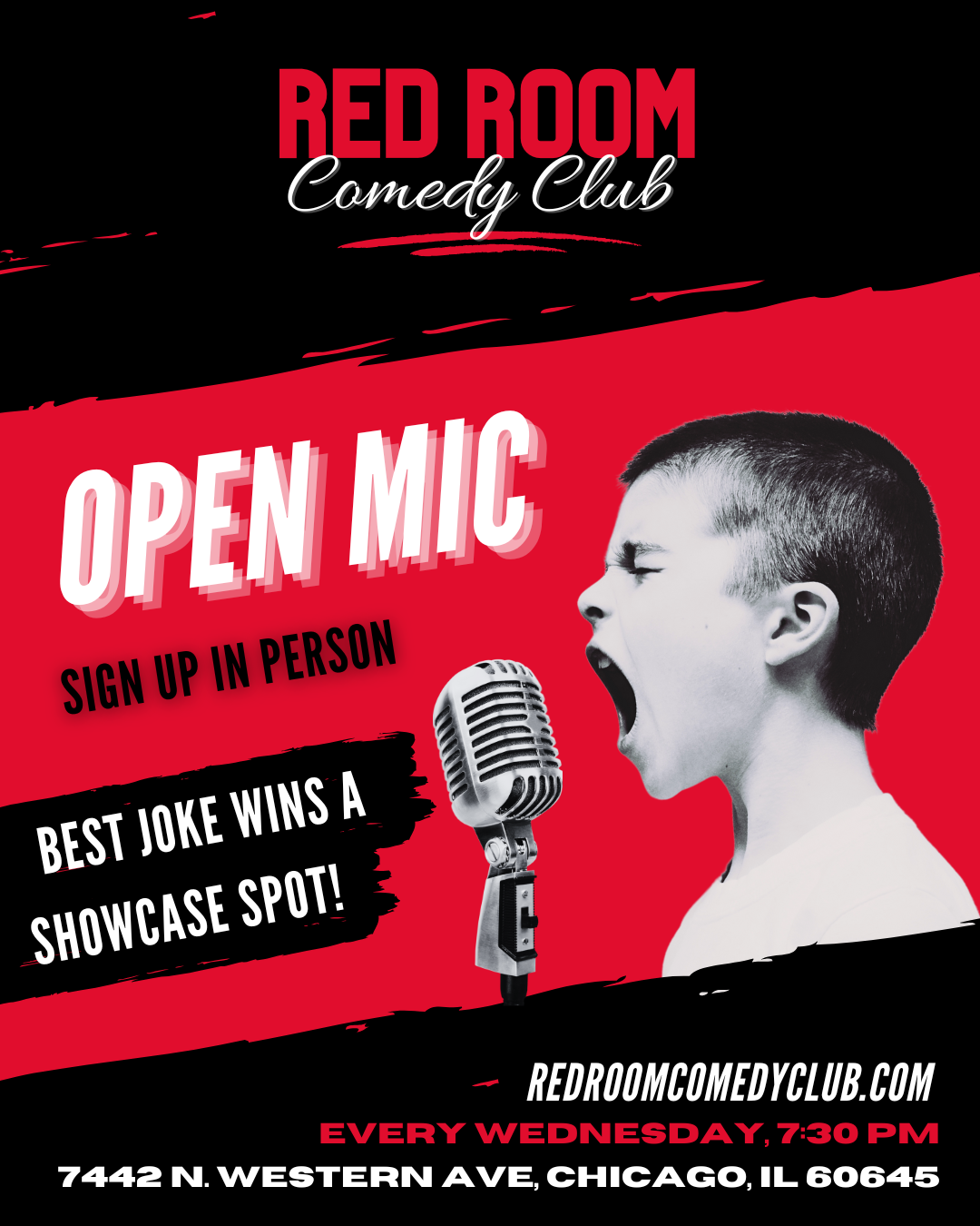 RED ROOM OPEN MIC at RED ROOM Comedy Club