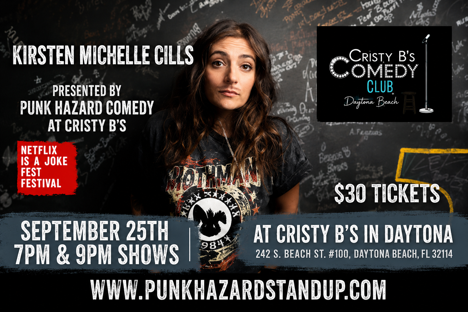 Kirsten Michelle Cills Punk Hazard Comedy Takeover at Cristy B's Comedy Club
