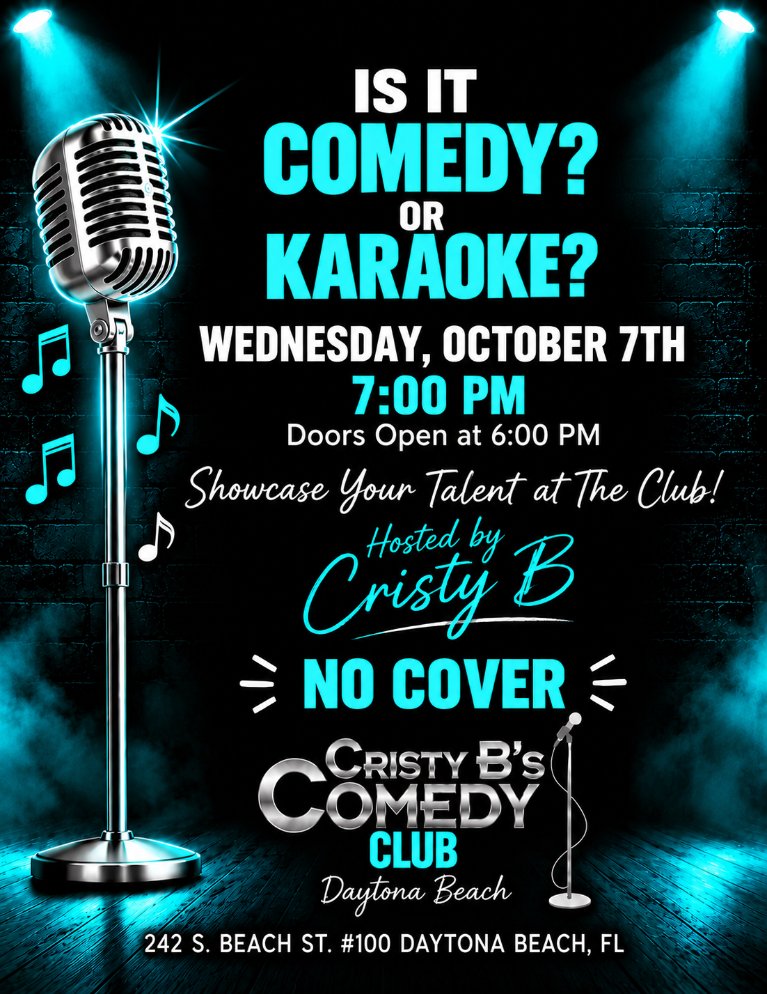 Comedy & Karaoke Night at Cristy B's Comedy Club