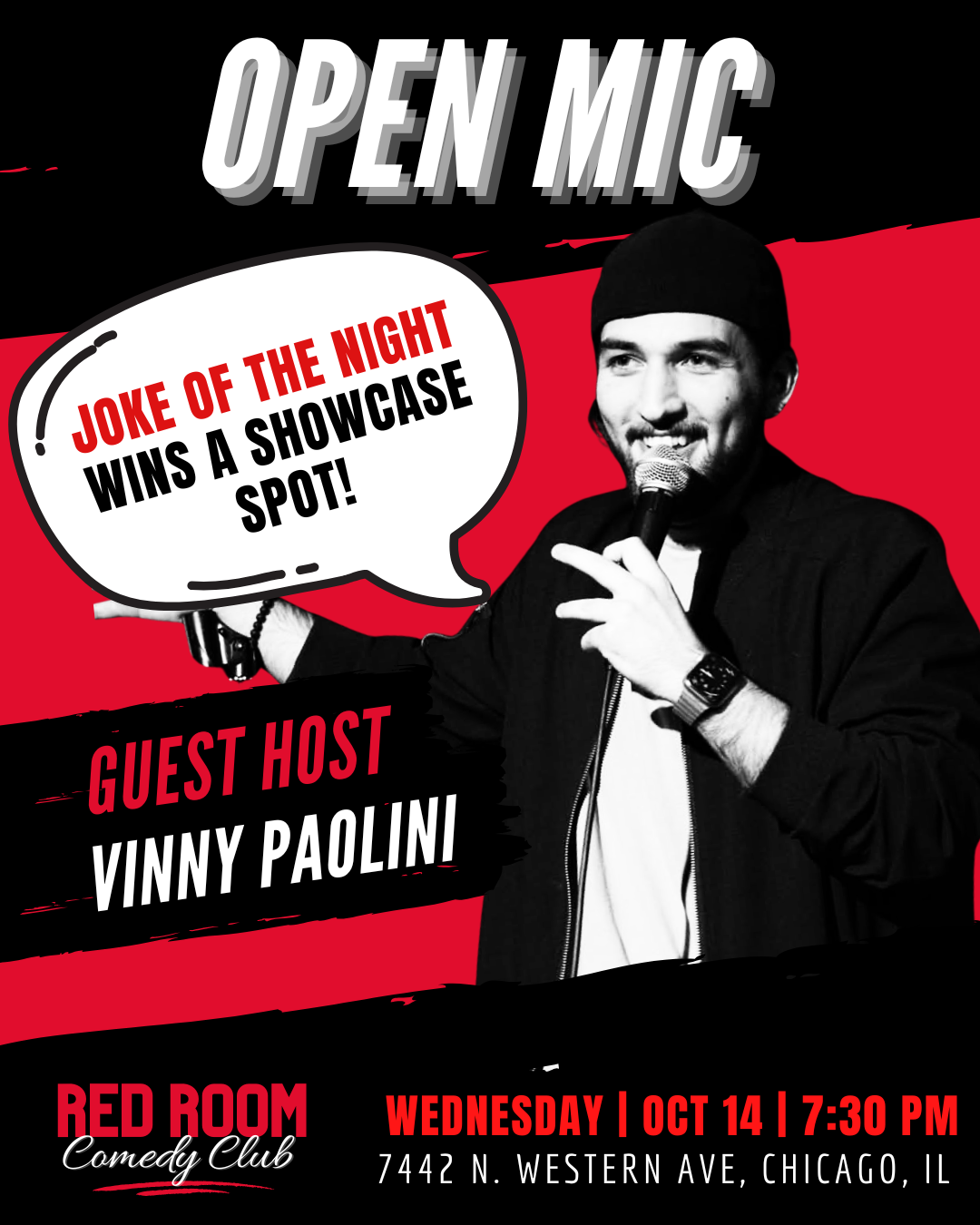 RED ROOM OPEN MIC at RED ROOM Comedy Club
