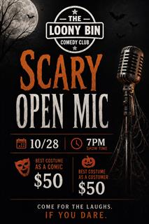 Scary Open Mic at Loony Bin Comedy Club Tulsa
