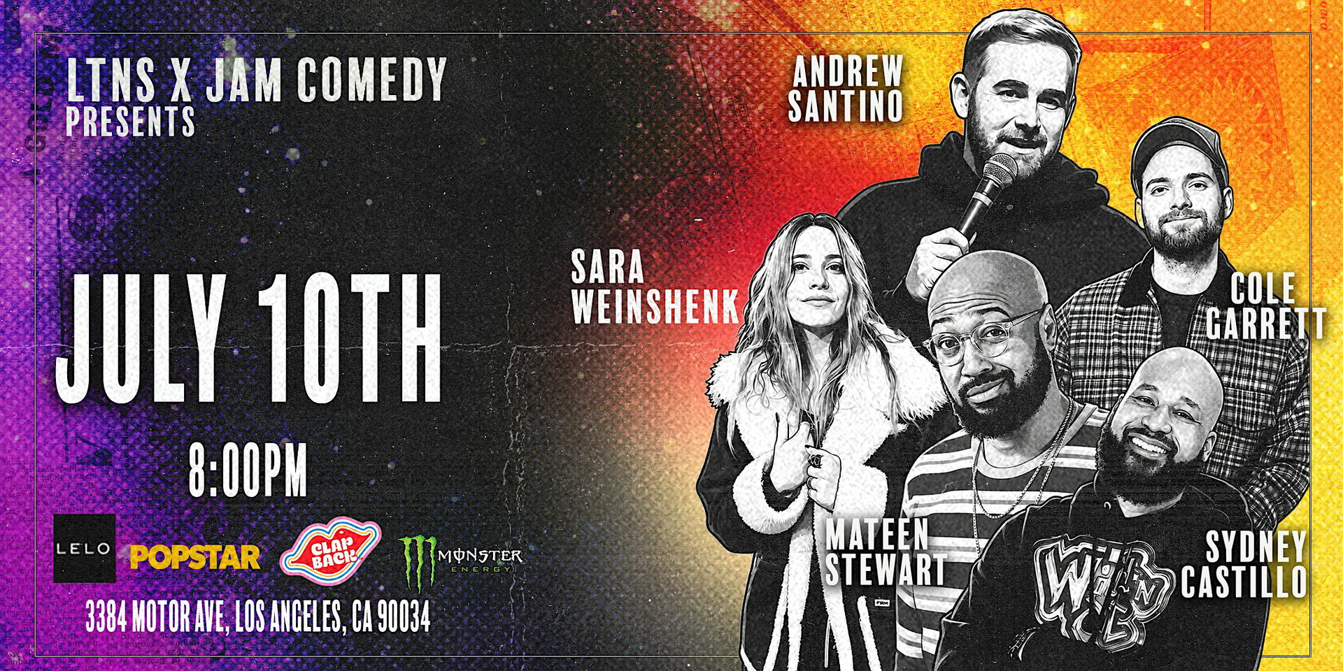 JAM Comedy & LTNS Presents: Andrew Santino, Sydney Castillo & more at Jam in the Van