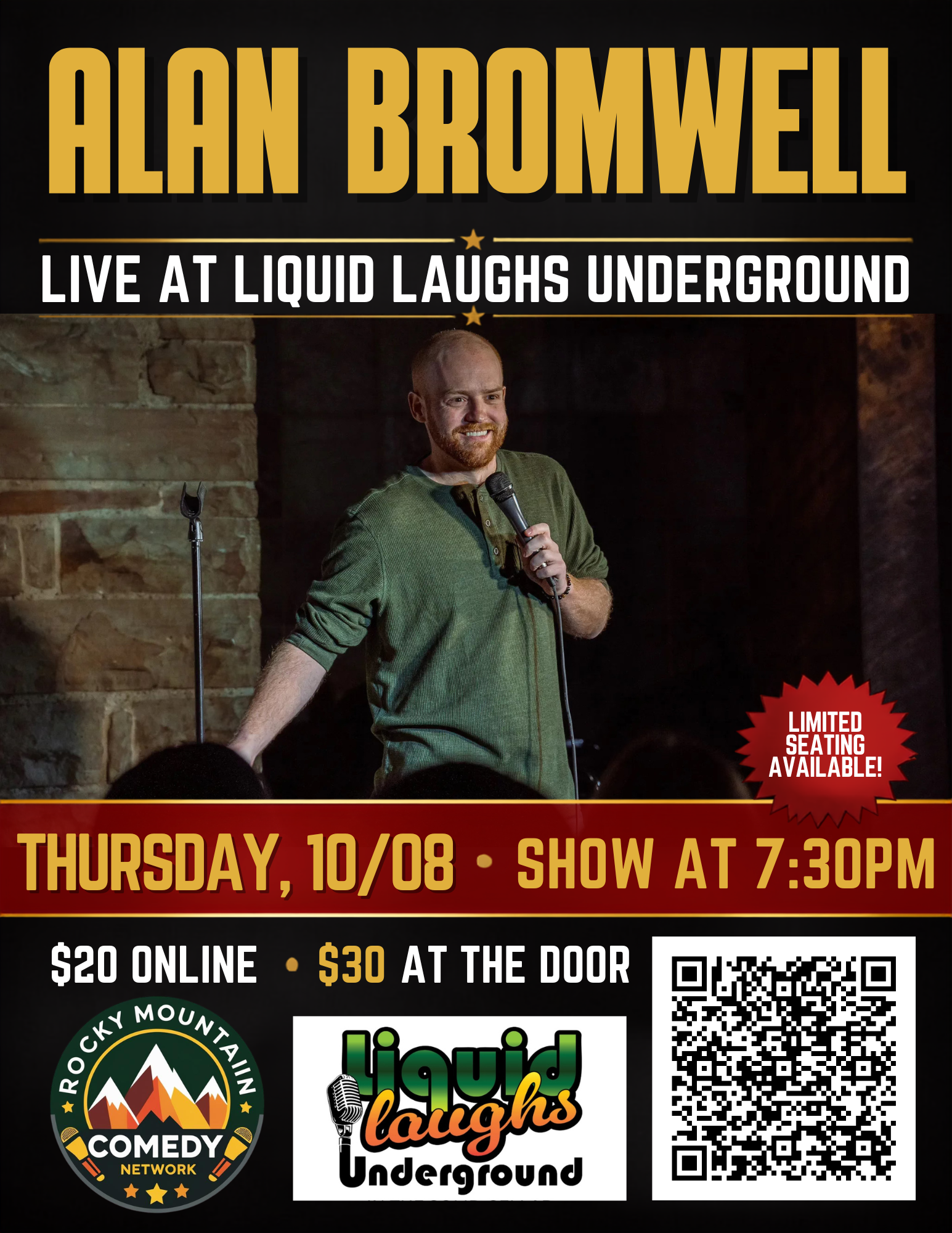 Alan Bromwell Live at Liquid Laughs Underground at Liquid Laughs Comedy Club