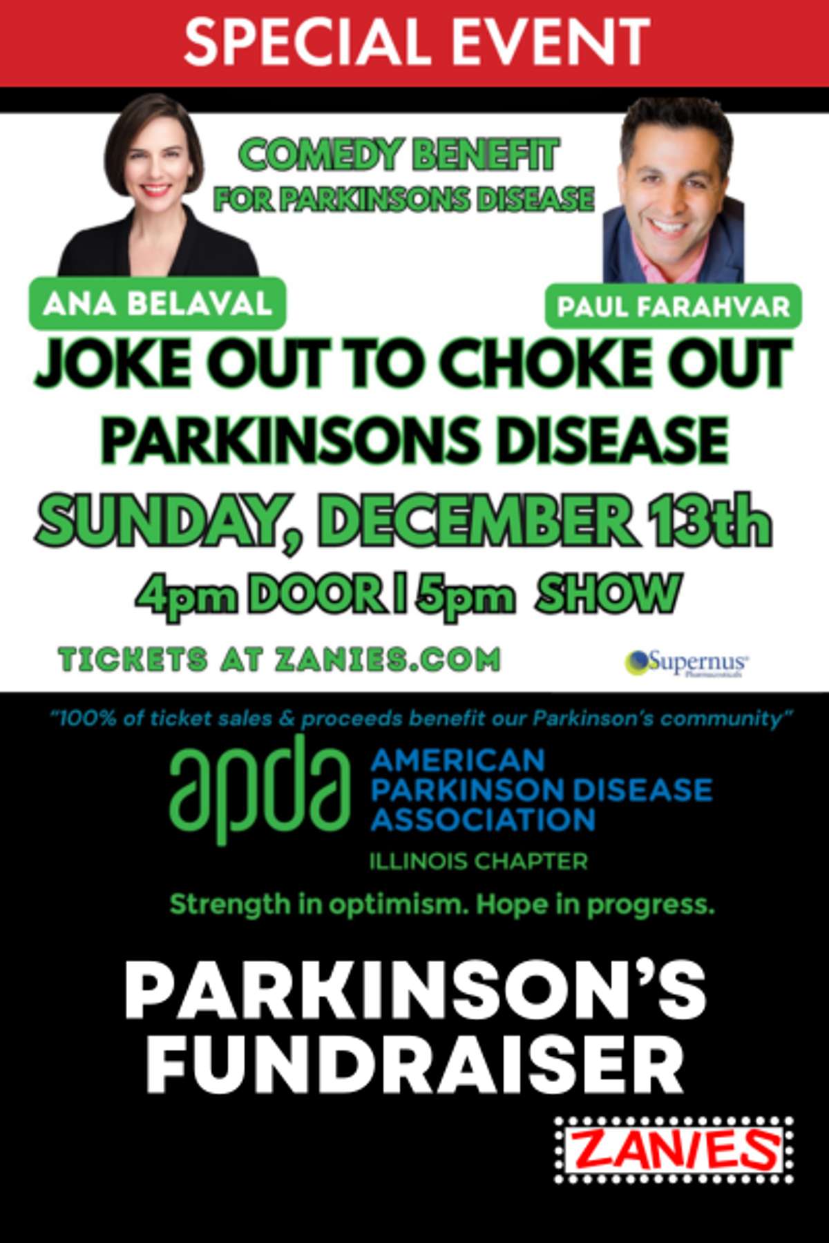 Comedy Night Benefiting the American Parkinson Disease Association at Zanies Comedy Club Rosemont