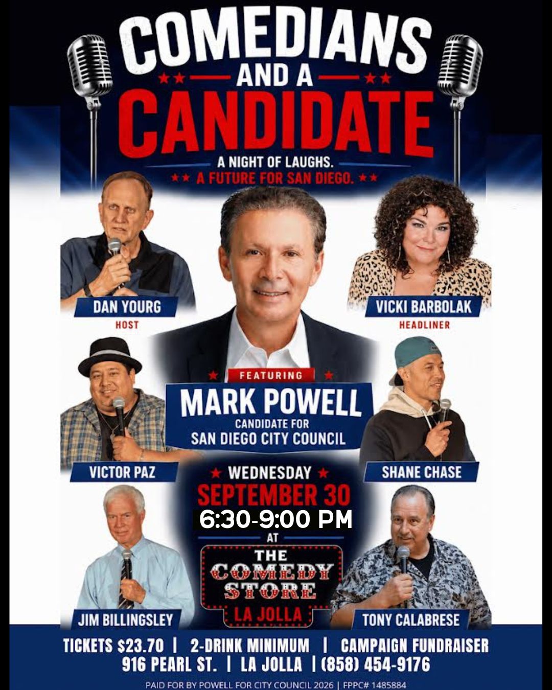 Comedians and a Candidate at The Comedy Store La Jolla