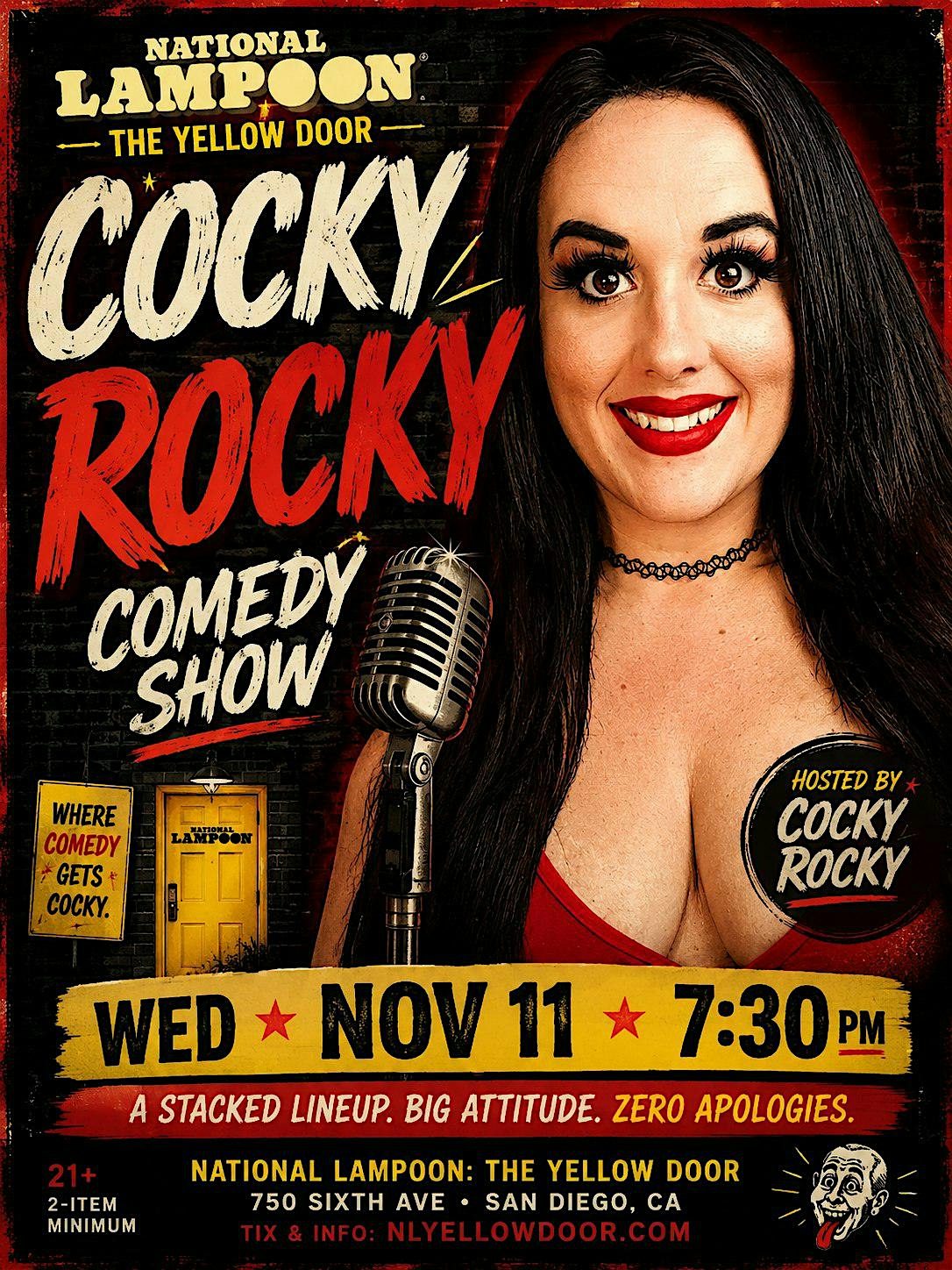 Cocky Rocky Comedy Show at National Lampoon: The Yellow Door