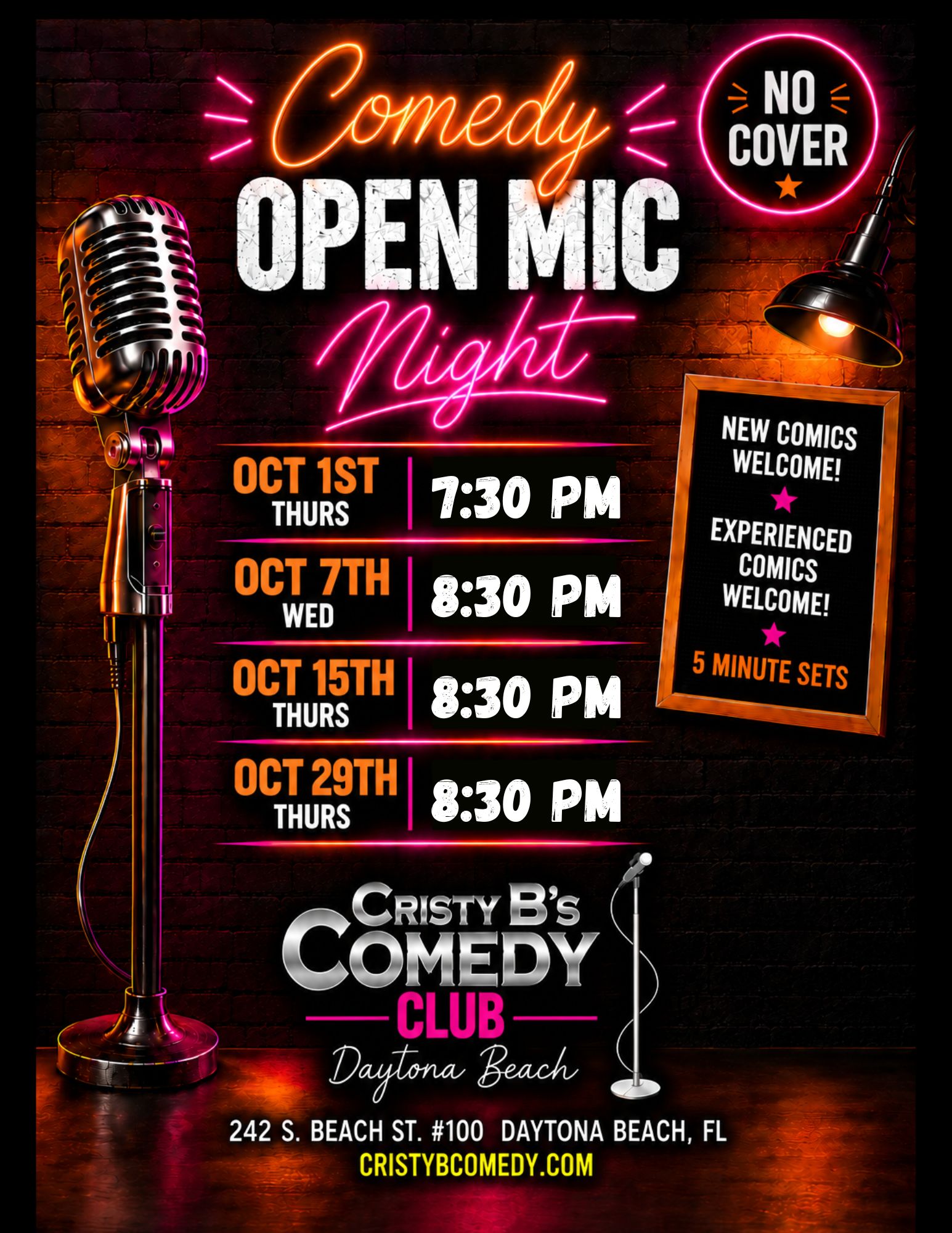 Comedy Open Mic Night at Cristy B's Comedy Club