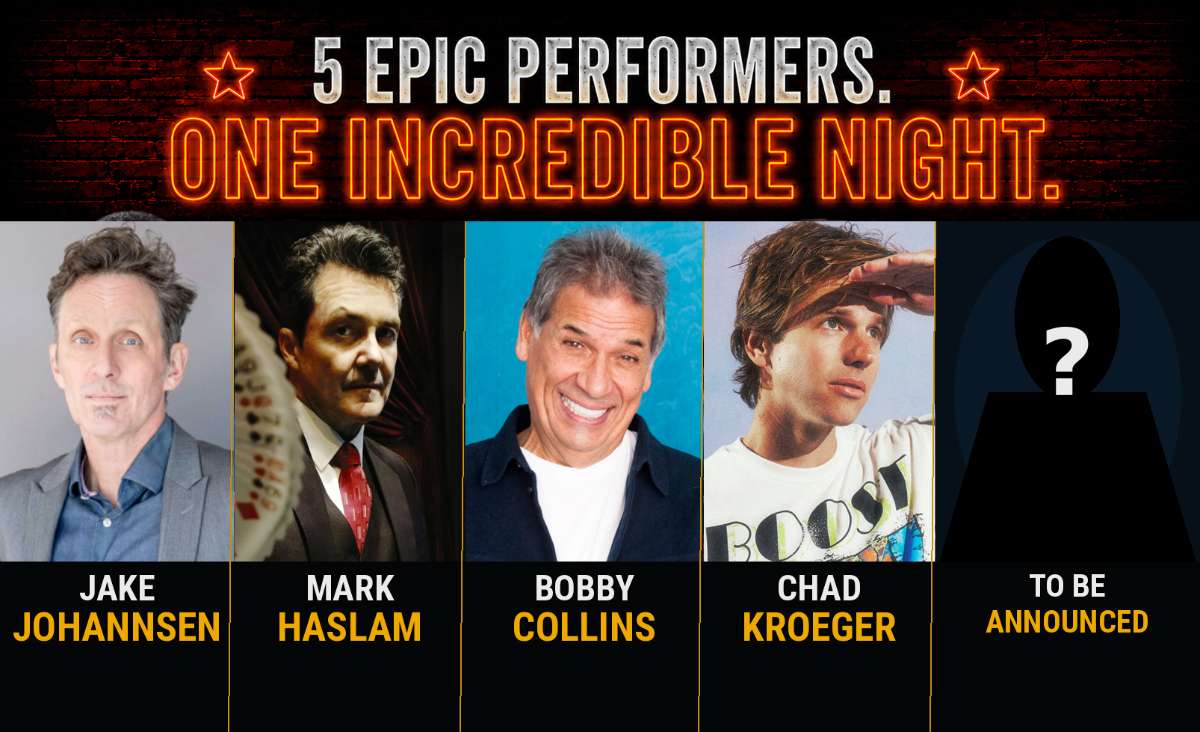 Jake Johannsen, Mark Haslam, Bobby Collins, Chad Kroeger & Tara Cannistraci at The Comedy & Magic Club